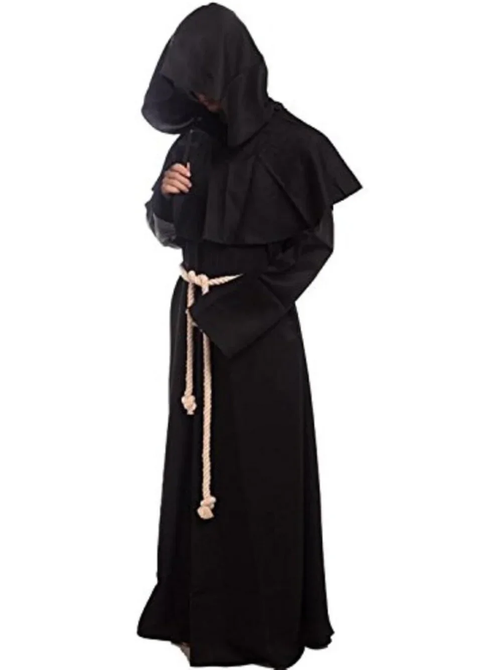 Medieval Hooded Monk Robe Costume | Renaissance Priest Cosplay Outfit